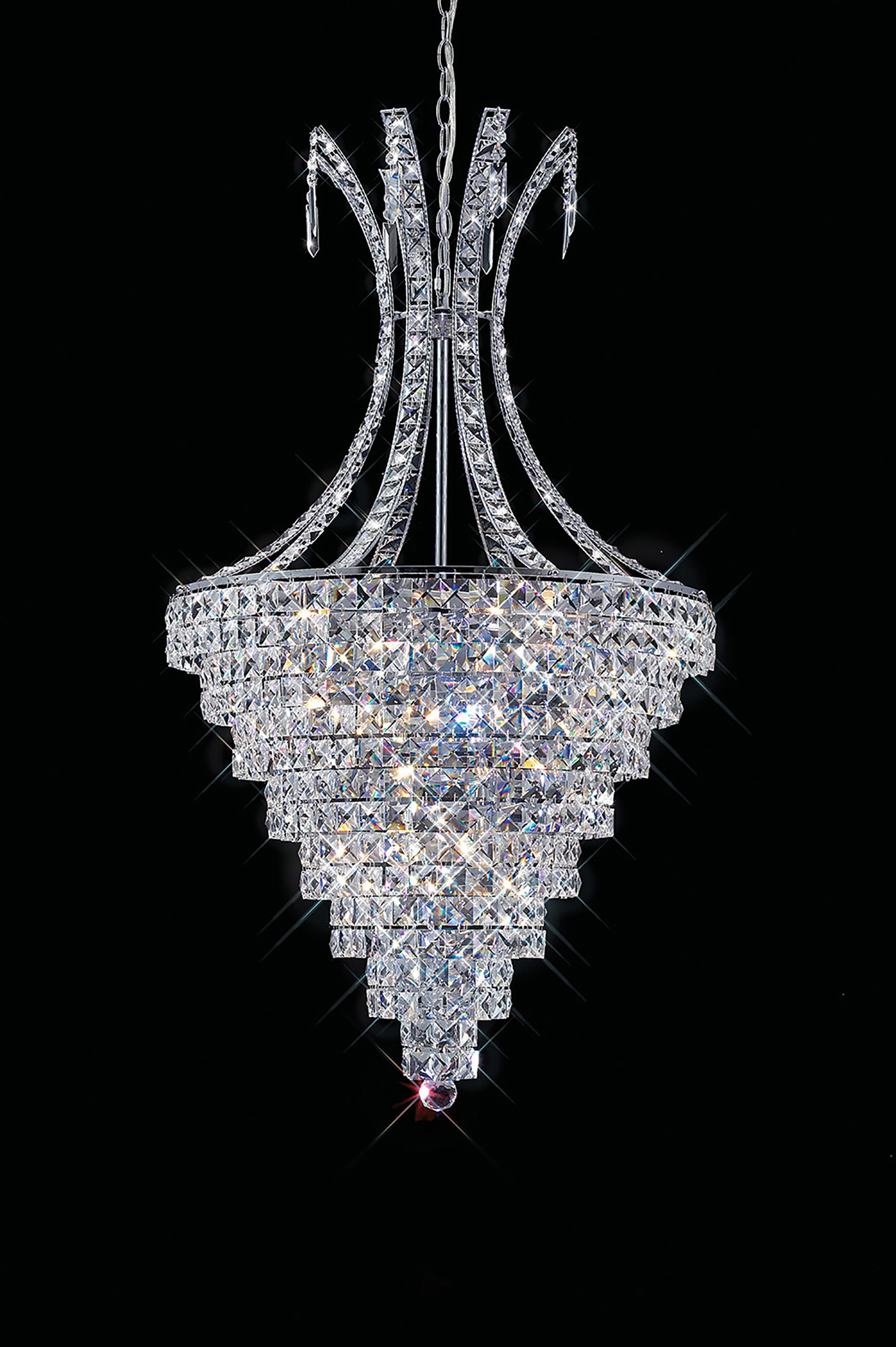 IL30049  Kanya Crystal Chandelier 10 Light Polished Chrome